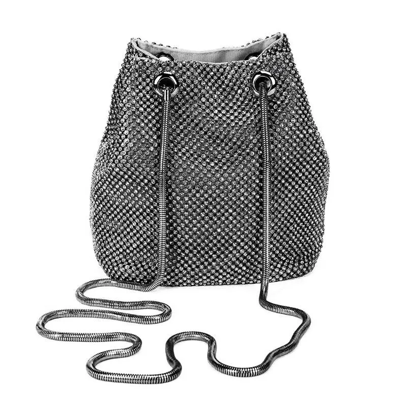 SIENNA Sparkle Bucket Bag Silver/Black