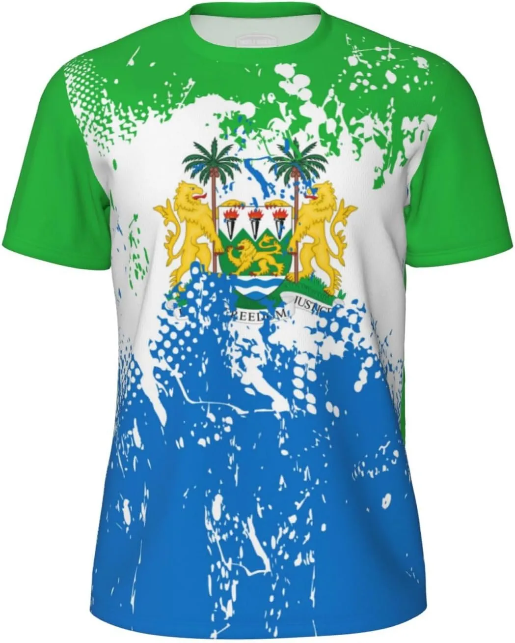 Sierra Leone Flag Grain Sports Mesh T-Shirt Retro Jerseys for Running Cycling Soccer Tennis Fitness Climbing