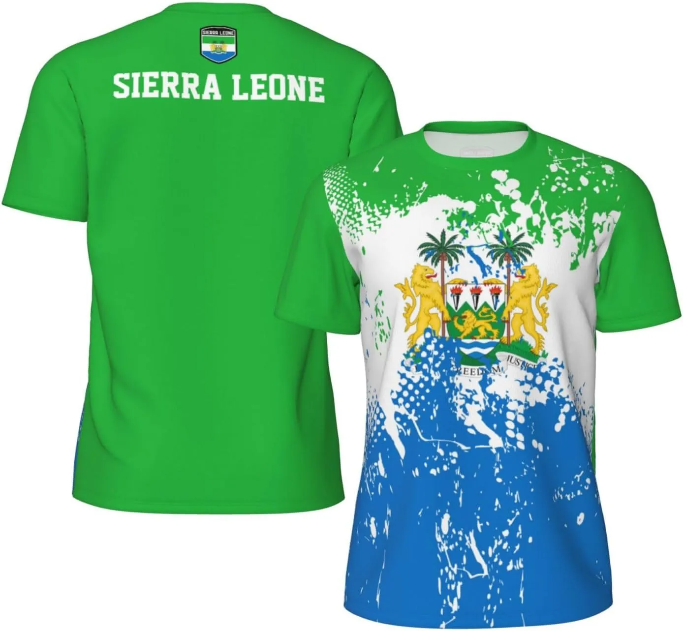 Sierra Leone Flag Grain Sports Mesh T-Shirt Retro Jerseys for Running Cycling Soccer Tennis Fitness Climbing