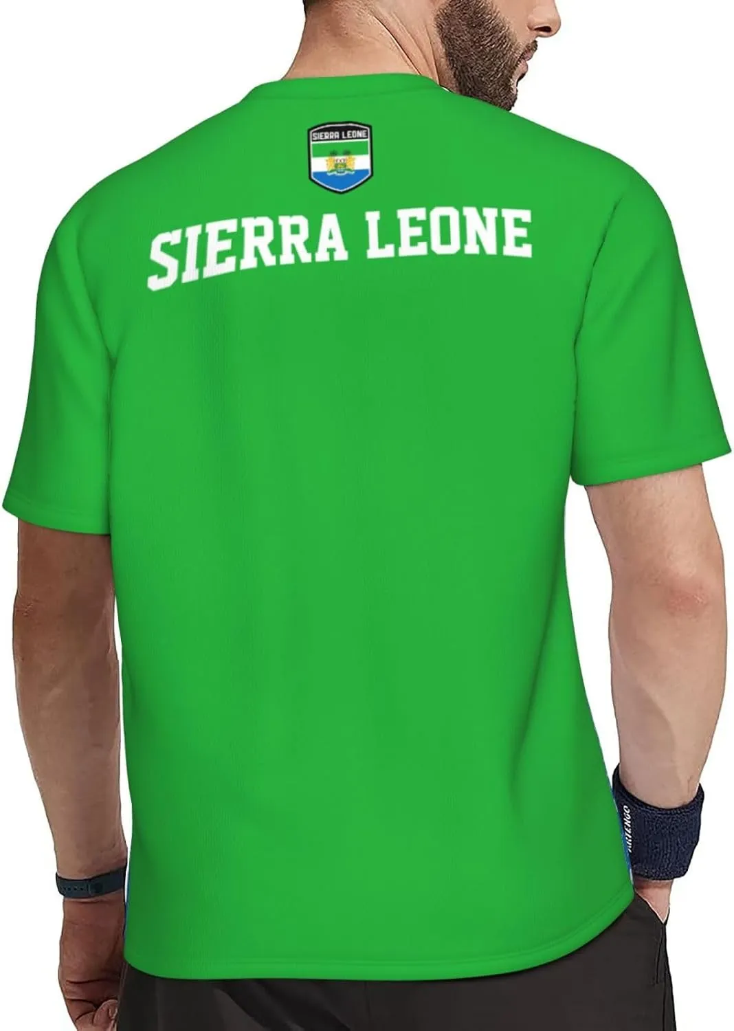 Sierra Leone Flag Grain Sports Mesh T-Shirt Retro Jerseys for Running Cycling Soccer Tennis Fitness Climbing