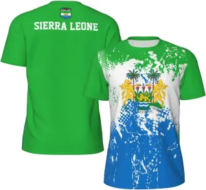 Sierra Leone Flag Grain Sports Mesh T-Shirt Retro Jerseys for Running Cycling Soccer Tennis Fitness Climbing