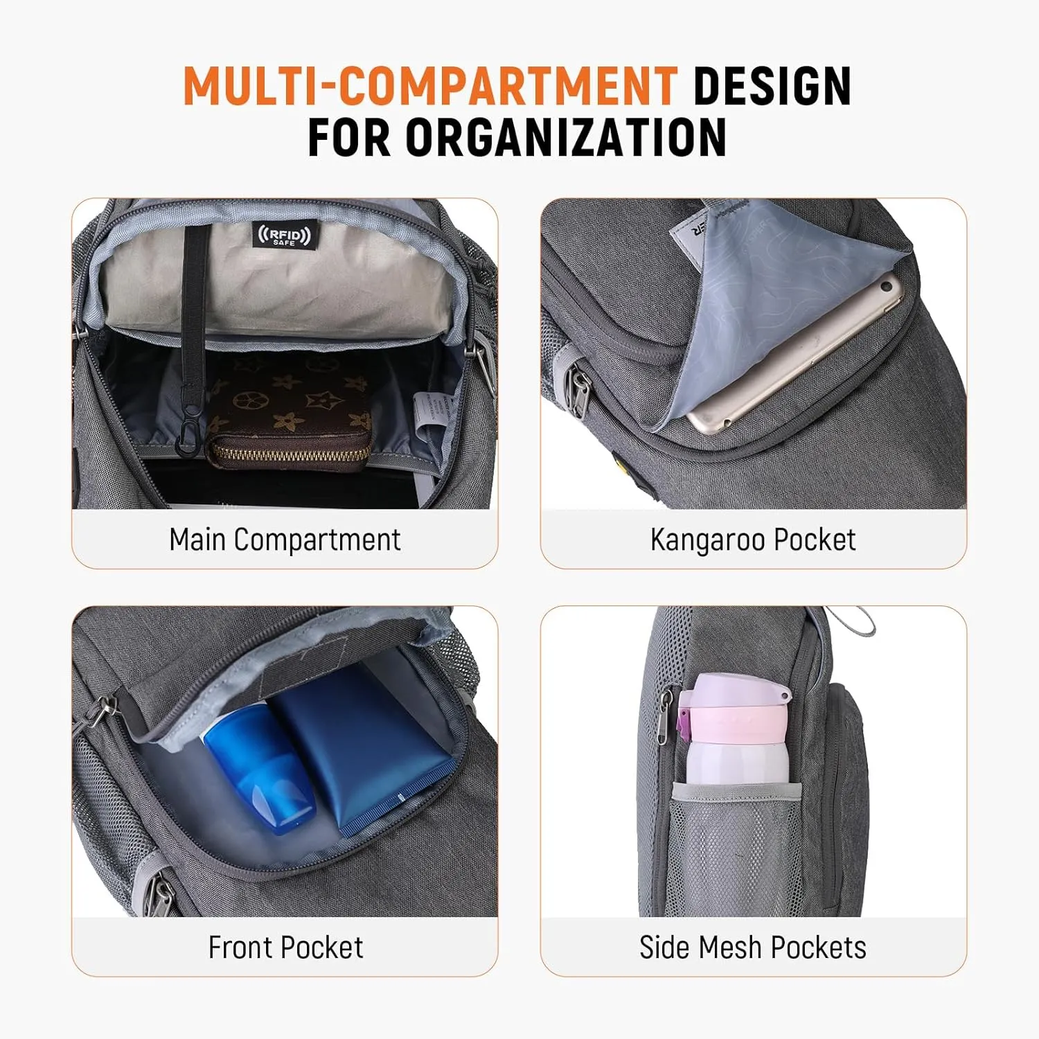 SKYSPER Travel Sling Bag for Men And Women - Small Hiking Crossbody Bags for Mens and Womens - Anti Theft and Waterproof One Strap Shoulder Backpack - Cross Chest Body Back Pack