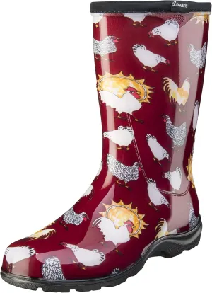 Sloggers Waterproof Garden Rain Boots for Women - Cute Mid-Calf Mud & Muck Boots with Premium Comfort Support Insole