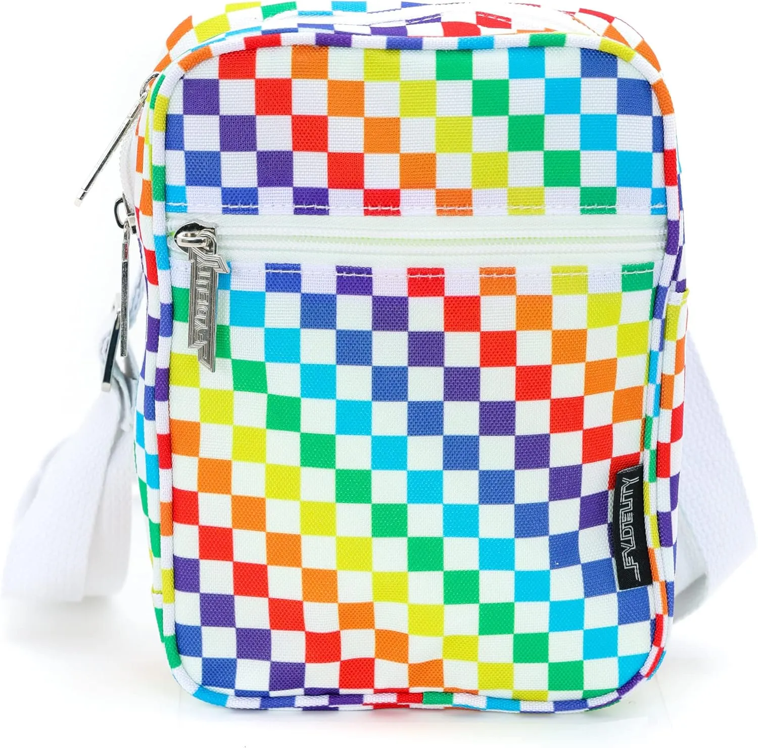 Small Crossbody Bag for Men & Women - Over the Shoulder Bag Sling Checkered Crossbody Bags Festival Concert Bag