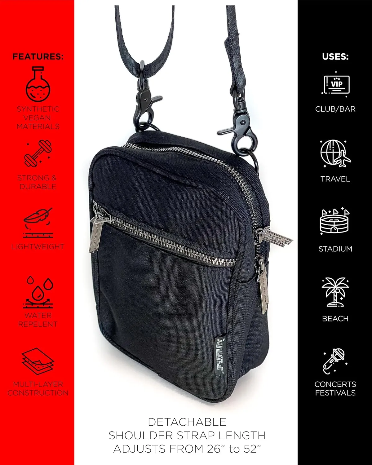 Small Crossbody Bag for Men & Women - Over the Shoulder Bag Sling Checkered Crossbody Bags Festival Concert Bag