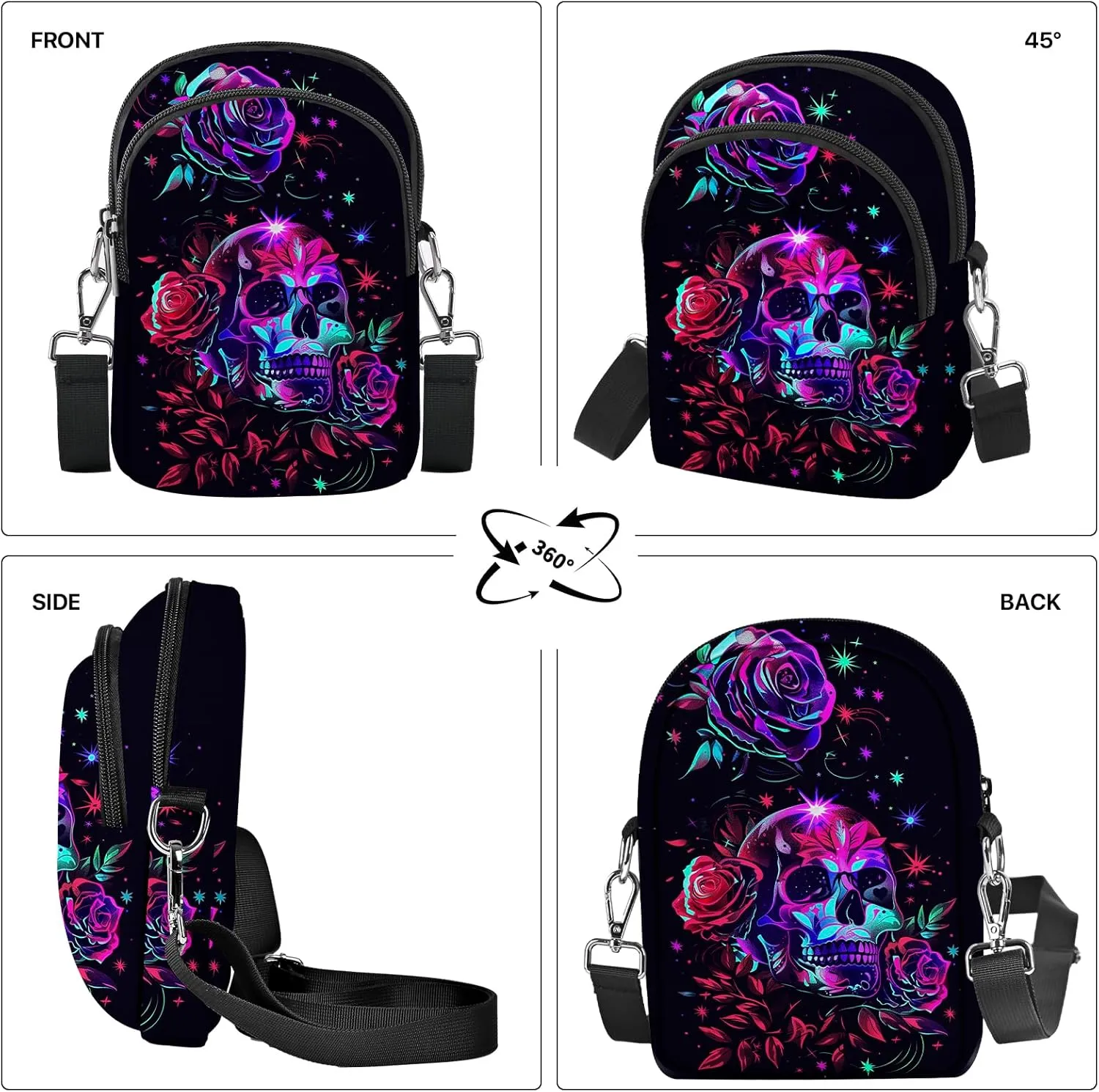 Small Crossbody Bags for Women Waterproof Cell Phone Bag Wallet Purse with Card Slots Adjustable Strap