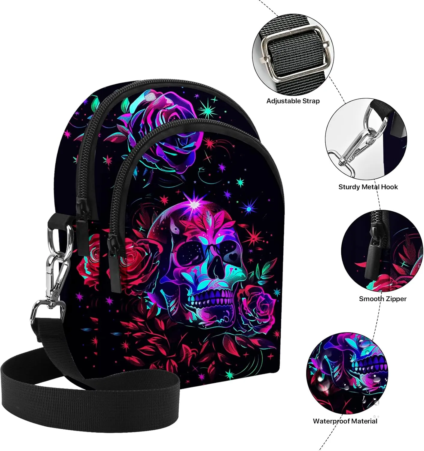 Small Crossbody Bags for Women Waterproof Cell Phone Bag Wallet Purse with Card Slots Adjustable Strap