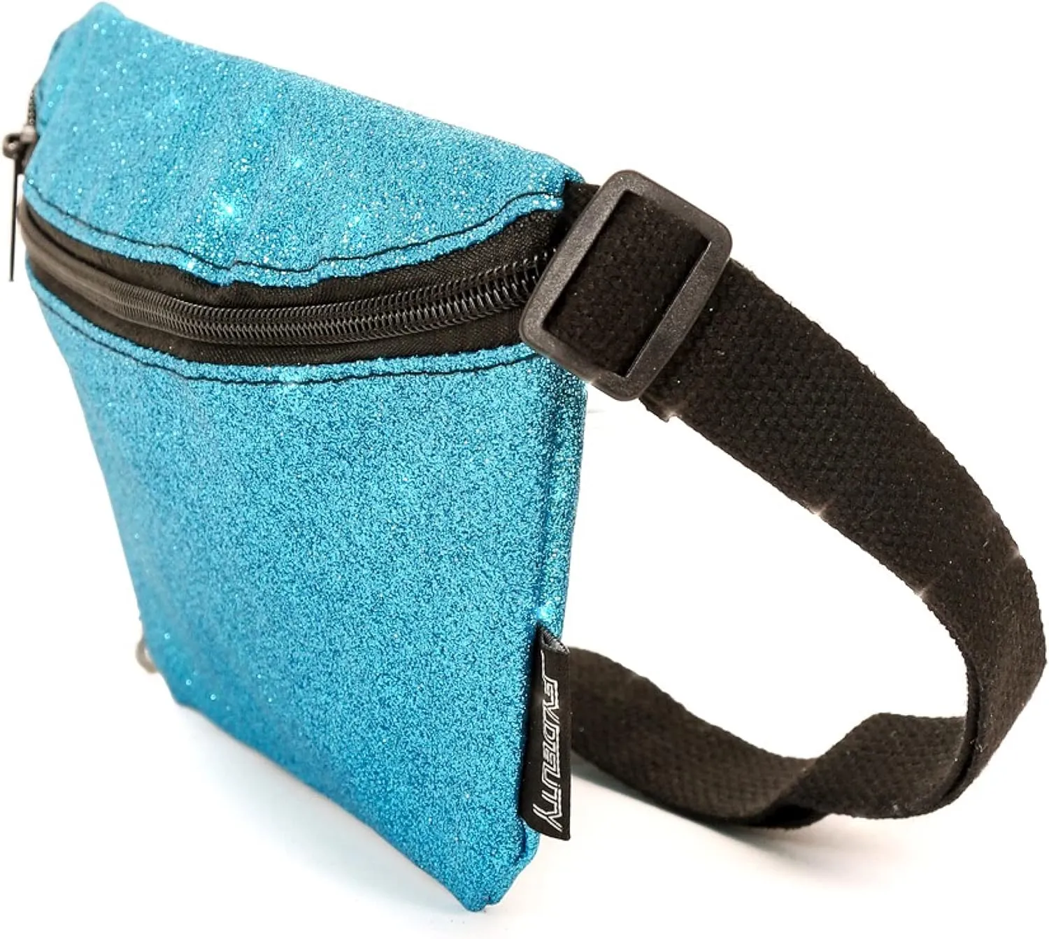 Small Fanny Packs for Women – 80s/90s Holographic Bum Bag – Unisex Retro Neon Crossbody Waist Belt Bag for Travel, Festivals & Daily Use – Waist Belt Bag for Women | Dazzler Blue Glitter