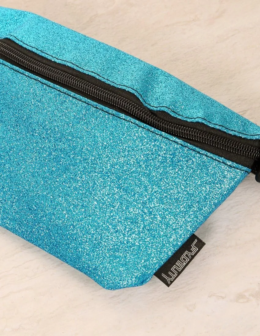 Small Fanny Packs for Women – 80s/90s Holographic Bum Bag – Unisex Retro Neon Crossbody Waist Belt Bag for Travel, Festivals & Daily Use – Waist Belt Bag for Women | Dazzler Blue Glitter
