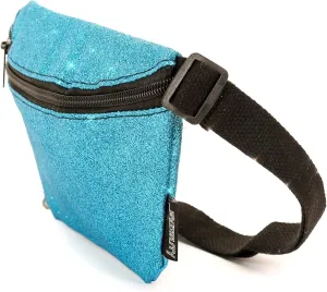Small Fanny Packs for Women – 80s/90s Holographic Bum Bag – Unisex Retro Neon Crossbody Waist Belt Bag for Travel, Festivals & Daily Use – Waist Belt Bag for Women | Dazzler Blue Glitter