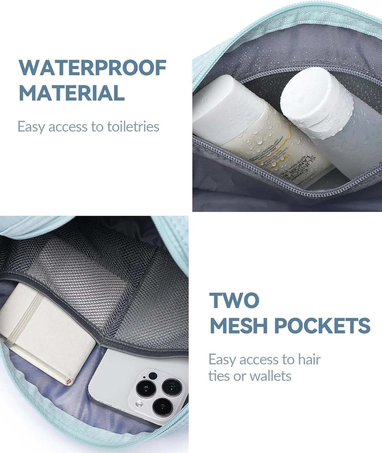 Small Gym Bag for Women Mini Duffle Bag with Wet Compartment, Lightweight Waterproof Cute Tote for Girls Workout Sport Travel,Light Blue