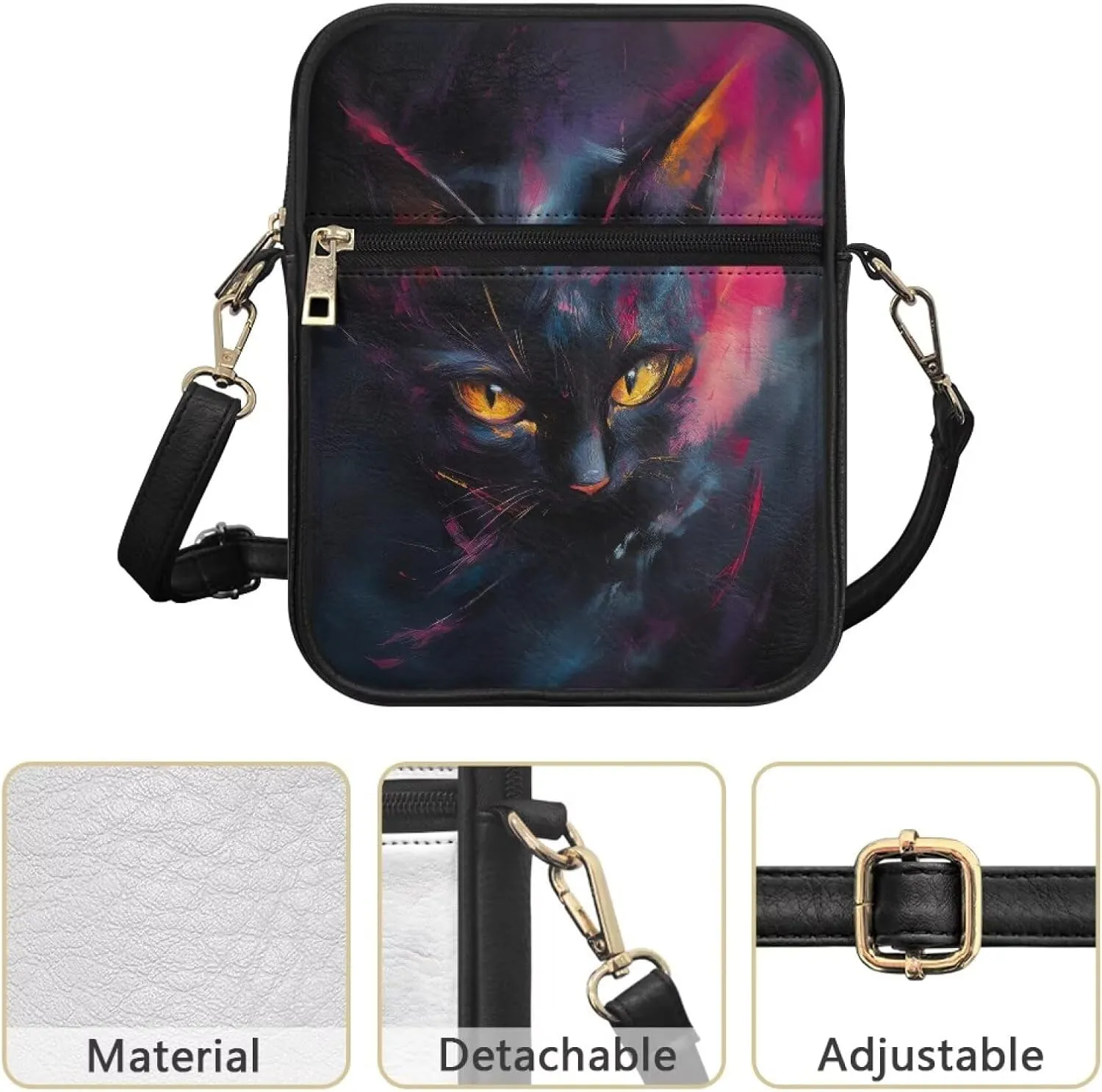 Small Leather Messenger Bag for Men Women Crossbody Shoulder Bag Satchel Casual Sling Daypack Work Daily Purse