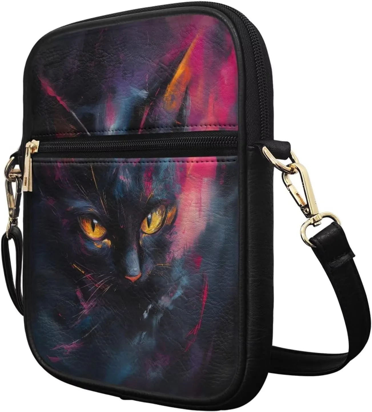 Small Leather Messenger Bag for Men Women Crossbody Shoulder Bag Satchel Casual Sling Daypack Work Daily Purse