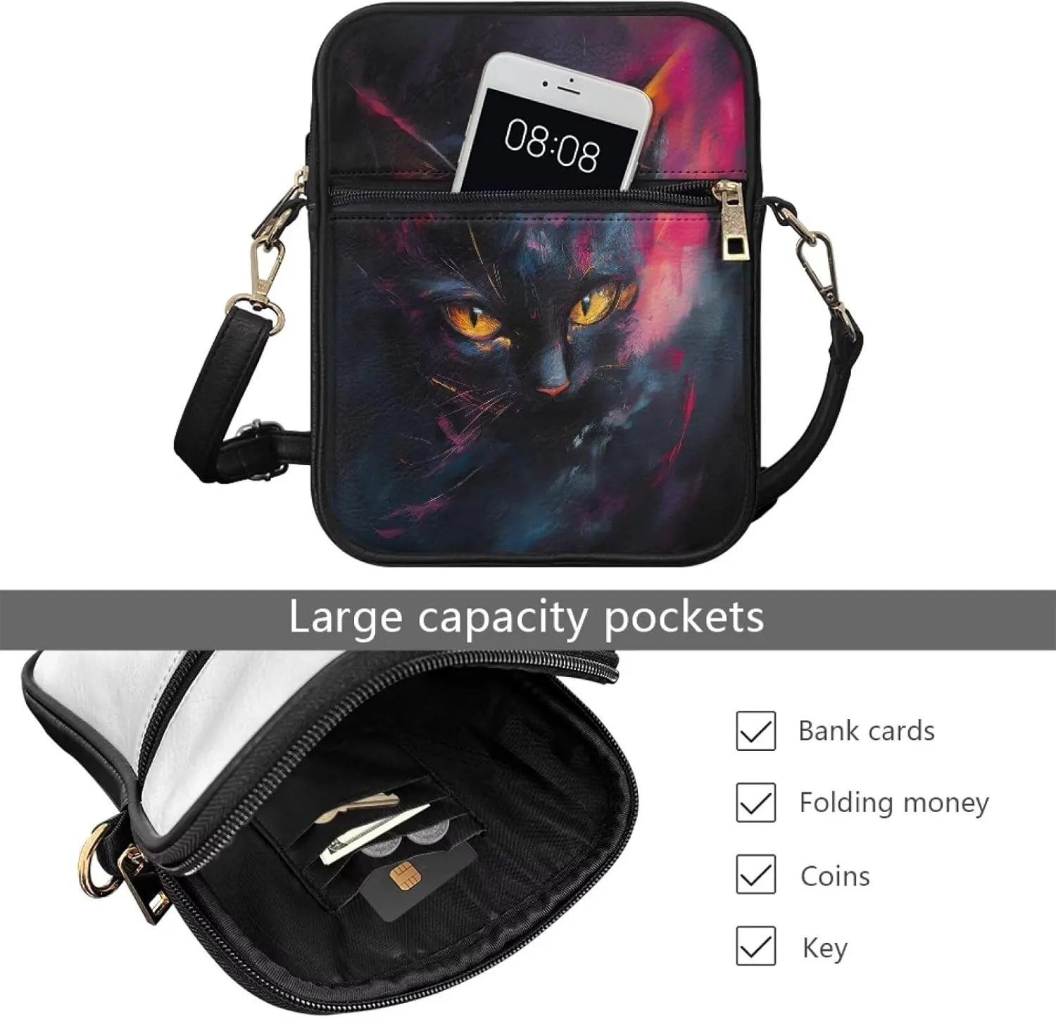 Small Leather Messenger Bag for Men Women Crossbody Shoulder Bag Satchel Casual Sling Daypack Work Daily Purse