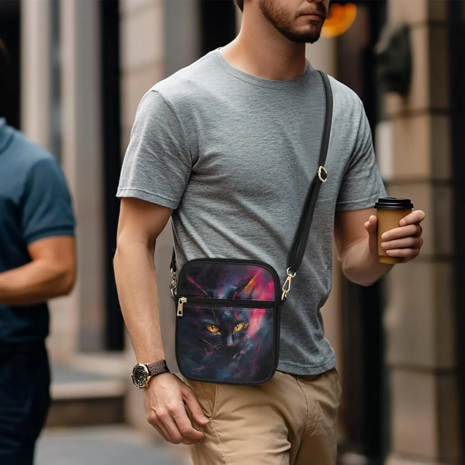 Small Leather Messenger Bag for Men Women Crossbody Shoulder Bag Satchel Casual Sling Daypack Work Daily Purse