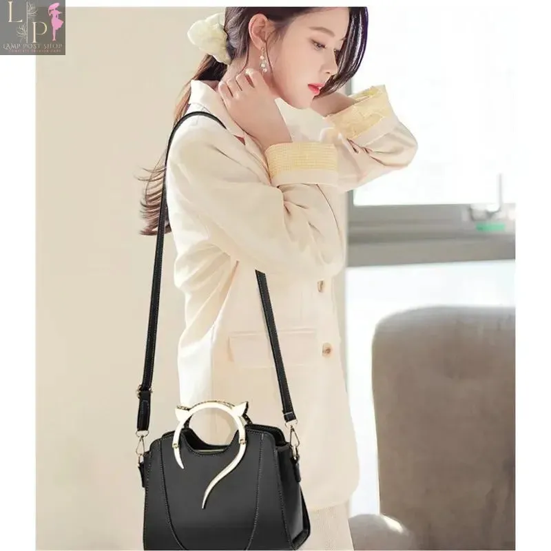 Small Leather Shoulder Bag: White Color