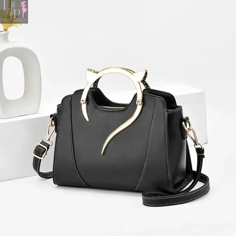 Small Leather Shoulder Bag: White Color