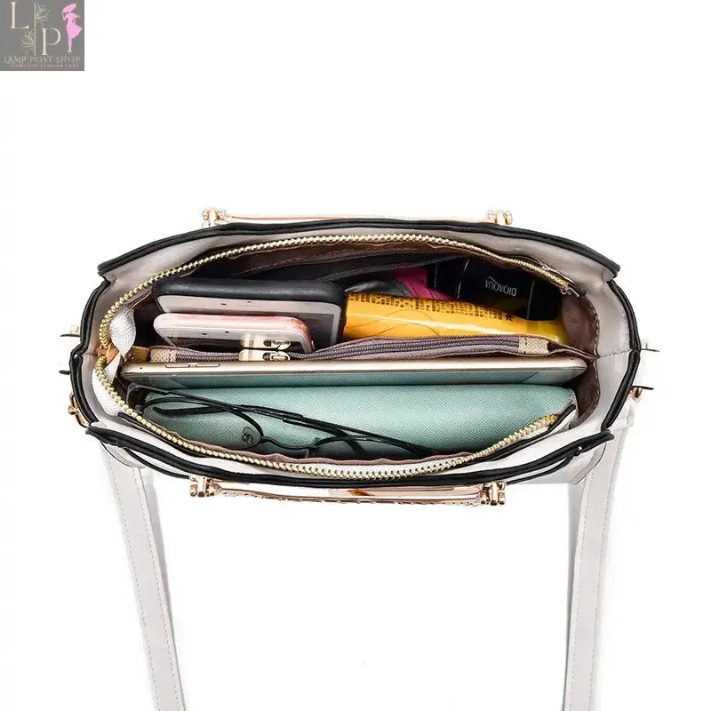 Small Leather Shoulder Bag: White Color