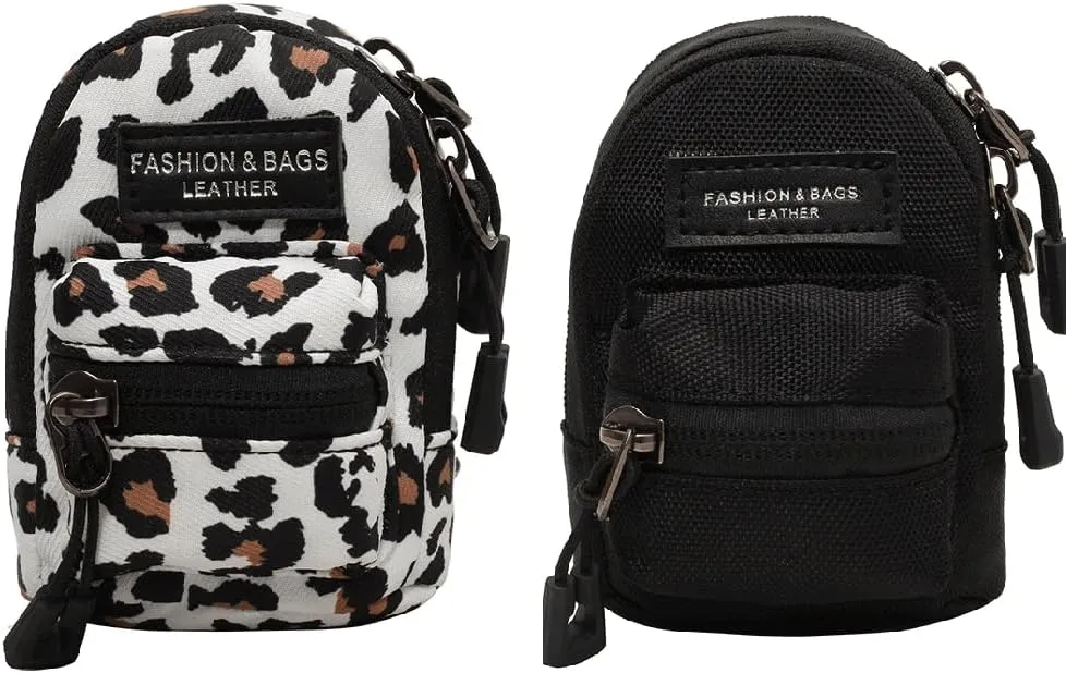 Small Makeup Bag Mini Backpack,Mini Lipstick Cosmetic Bag Hanging Storage Crossbody Bag, Coin Purse Zipper Wallet (2PACK)