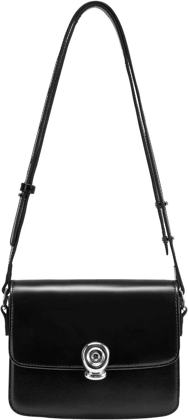 Small Purse Leather Handbags For Women: Black Shoulder Bags Crossbody Bag - Adjustable Straps for Ladies Classic Vacation