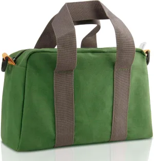 Small Tool Bag, Canvas Tool Storage Bag, Large Capacity Multipurpose Zipper Soft Tote Organizer Pouch, for Electrician, Plumbing, Gardening,Tools Bags for Men (Green, 14 Inch)