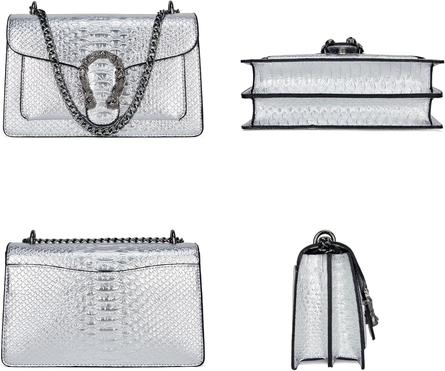 Snake Printed Crossbody Bags for Women - Clutch Shoulder Purses with Wallet Card Case Satchel Bag for Ladies