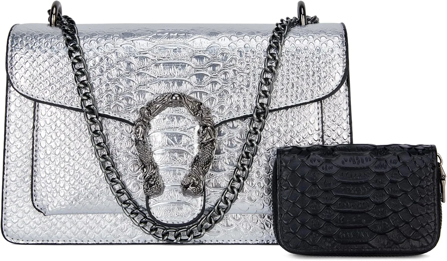 Snake Printed Crossbody Bags for Women - Clutch Shoulder Purses with Wallet Card Case Satchel Bag for Ladies