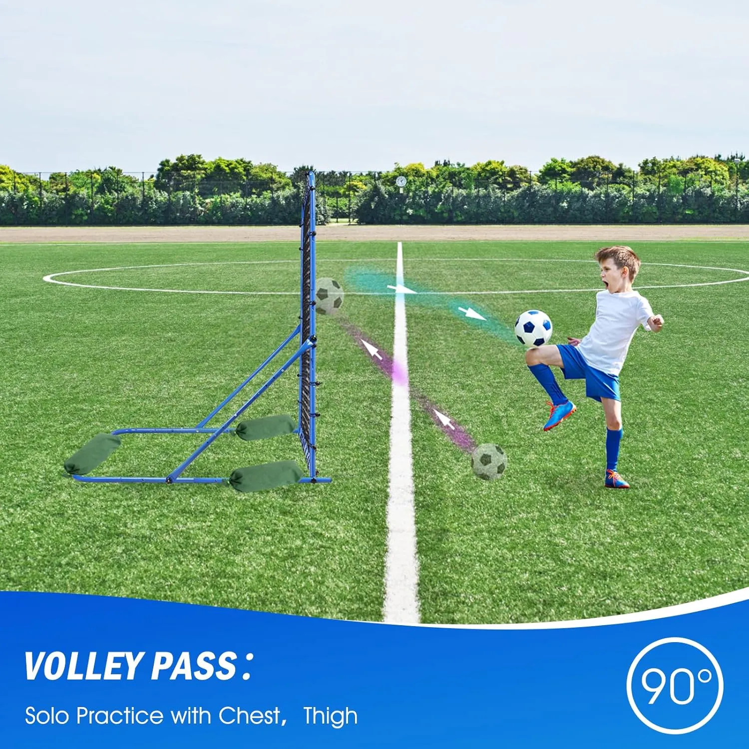Soccer Rebounder Net, Quick-Switch Angle Soccer Training for Control, Passing Practice, Easy Setup Rebounder Gifts Aids & Equipment for Kids,Teens & Adults