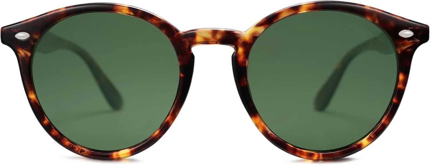 SOJOS Retro Round Polarized Sunglasses for Women Men Classic Vintage Sunnies SJ2069