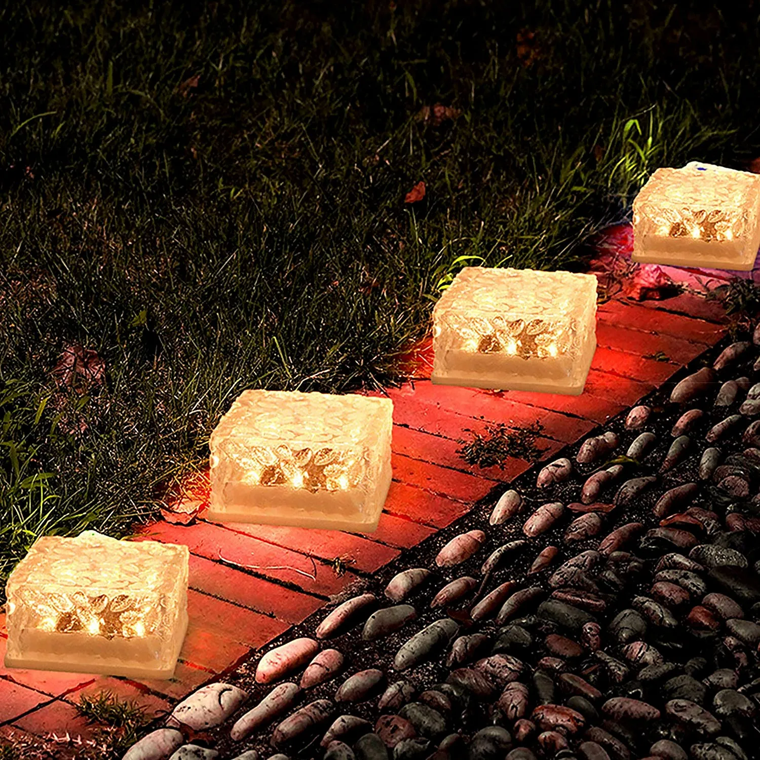 Solar Ice Cube Shaped Garden Lights for Pathway & Garden