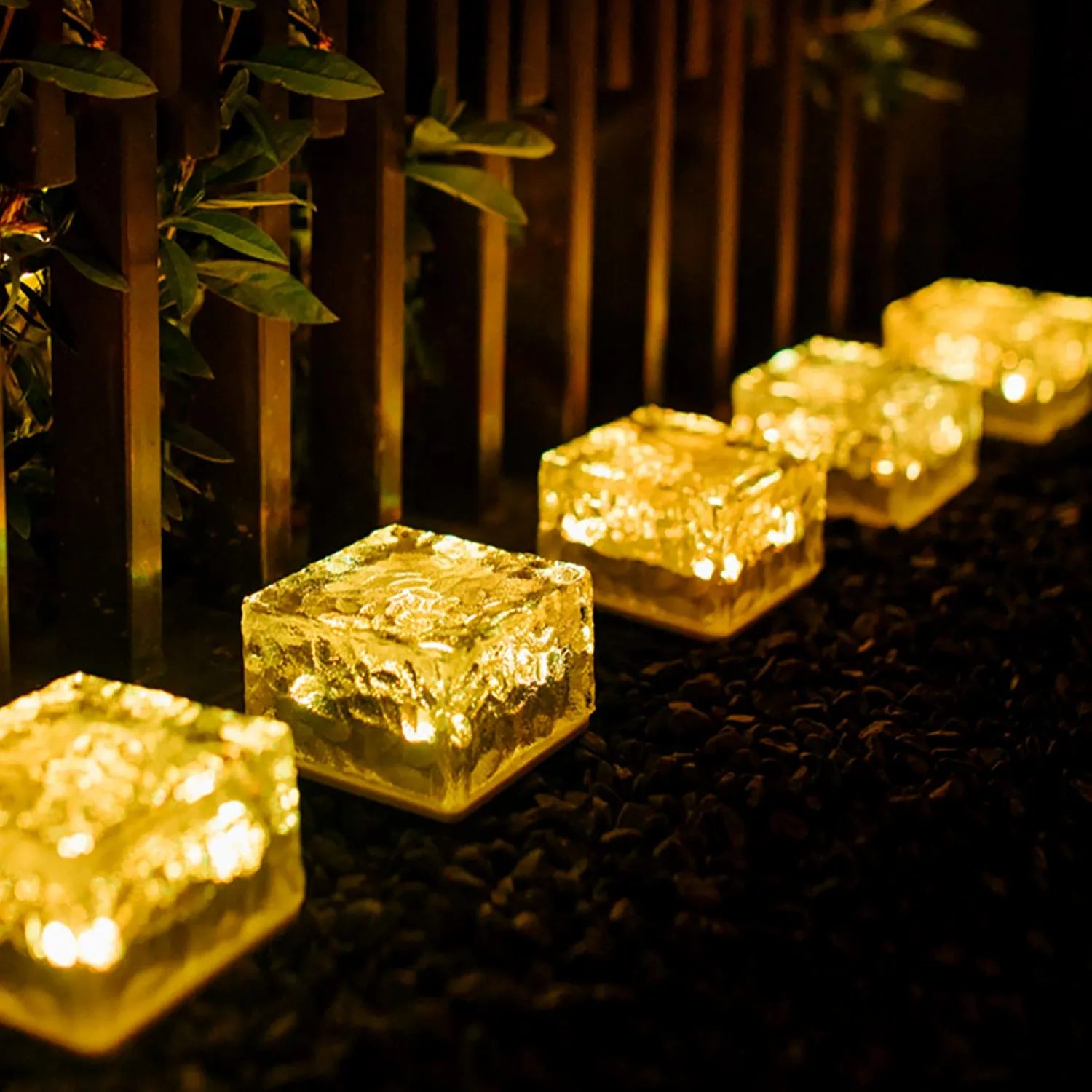 Solar Ice Cube Shaped Garden Lights for Pathway & Garden