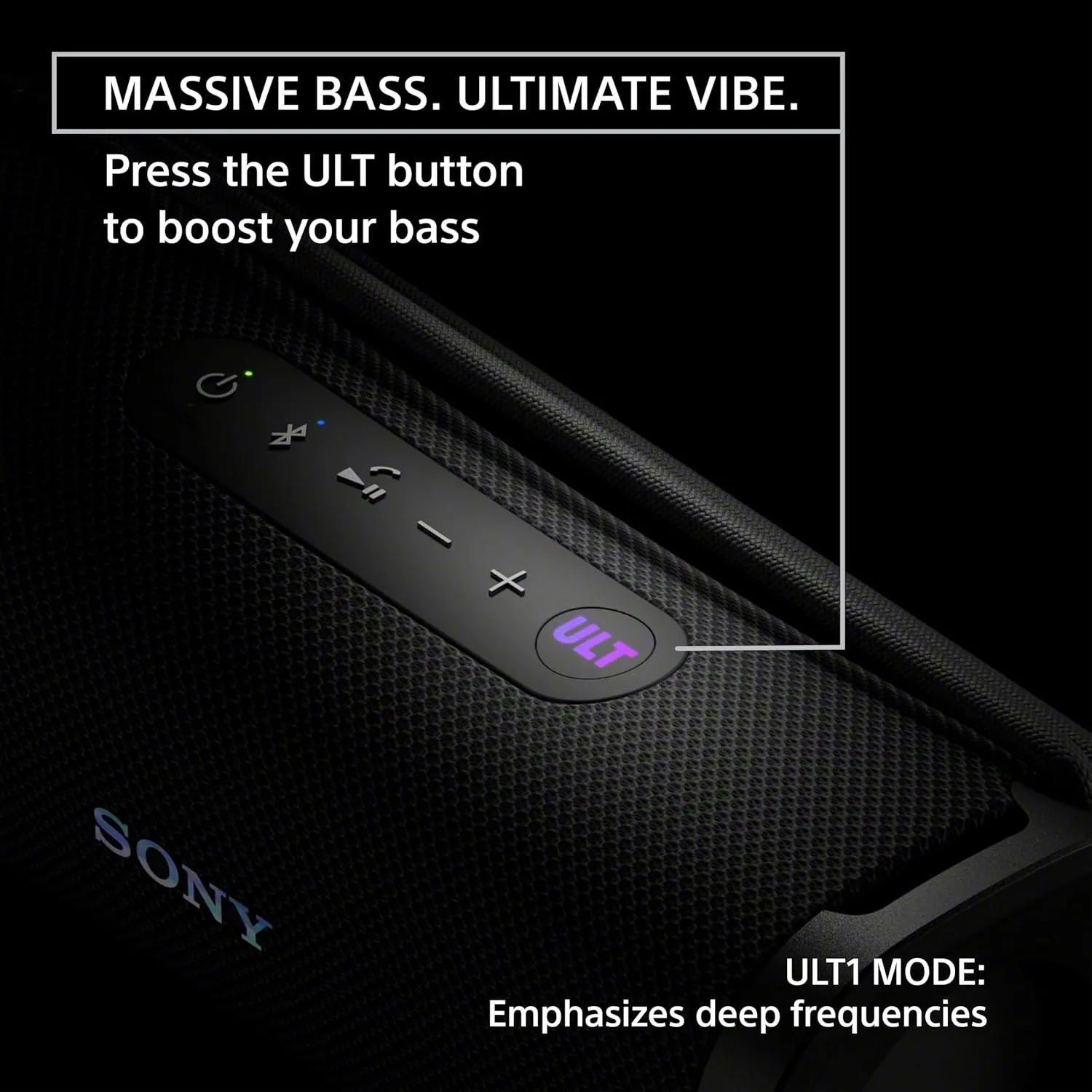 Sony ULT Field 1 Waterproof Portable Bluetooth Speaker, Enhanced Bass, 12h Battery, IP67 Rated Dustproof Shockproof Rustproof, Detachable Strap (SRSULT10B), Black