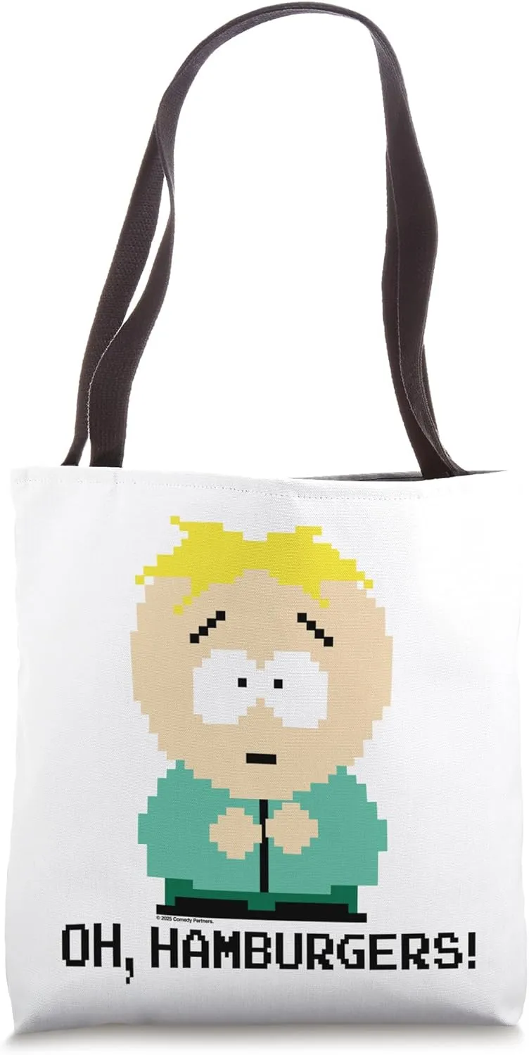 South Park Butters Oh Hamburgers! Pixelated Tote Bag