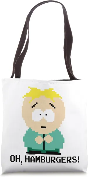 South Park Butters Oh Hamburgers! Pixelated Tote Bag