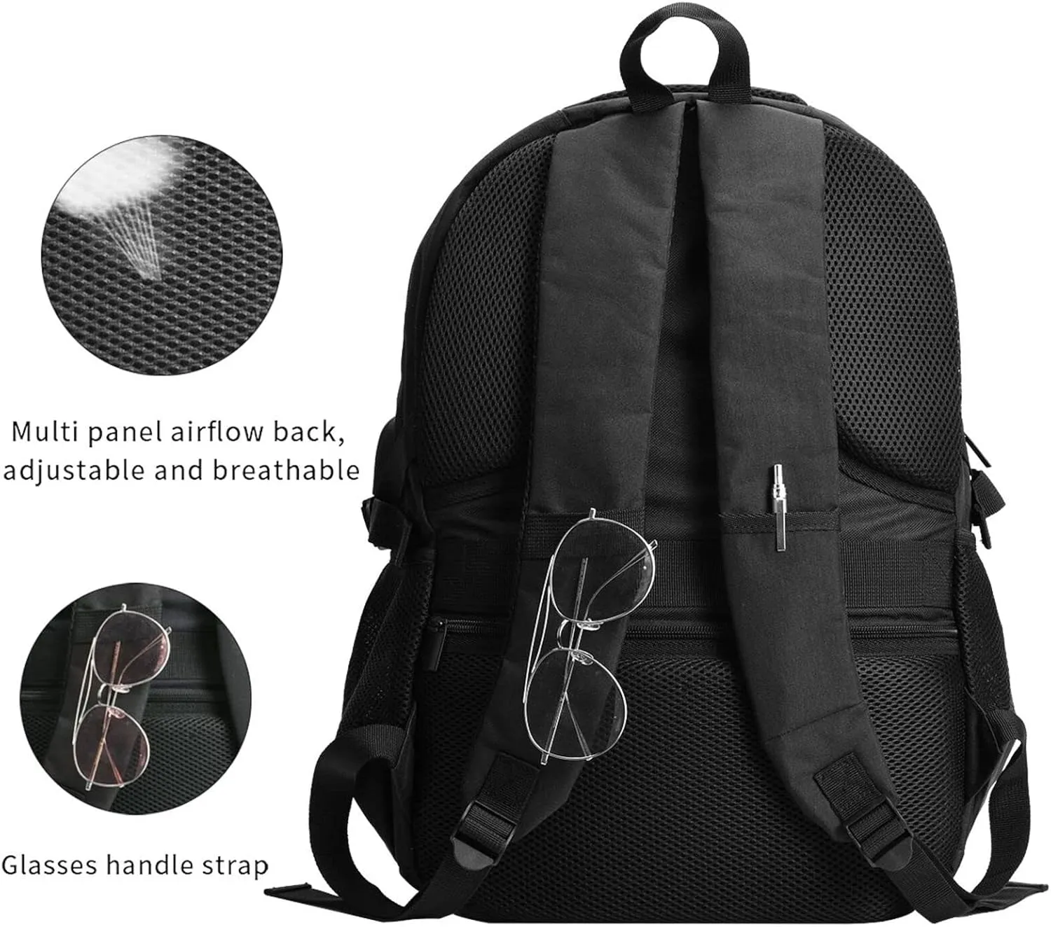 Spain Spanish Espana Flags Business Laptop Backpack Travel Backpacks Outdoor Rucksack Large Bag Daypack with USB Charging Port Multi-Pocket for Hiking Camping