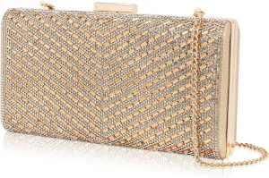 Sparkly Rhinestone Clutch for Bridal Glitter Metal Clasp Purse Formal Party and Wedding Evening Bag For Women