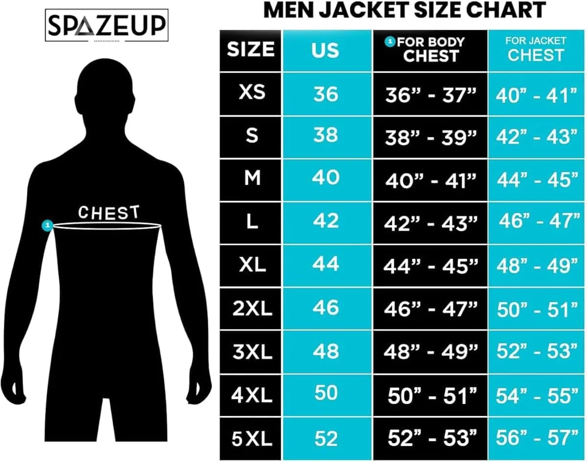 SpazeUp Mens White Leather Jacket - Vintage Retro Rider Biker Jackets for Men - Red Black Stripes Motorcycle Jacket