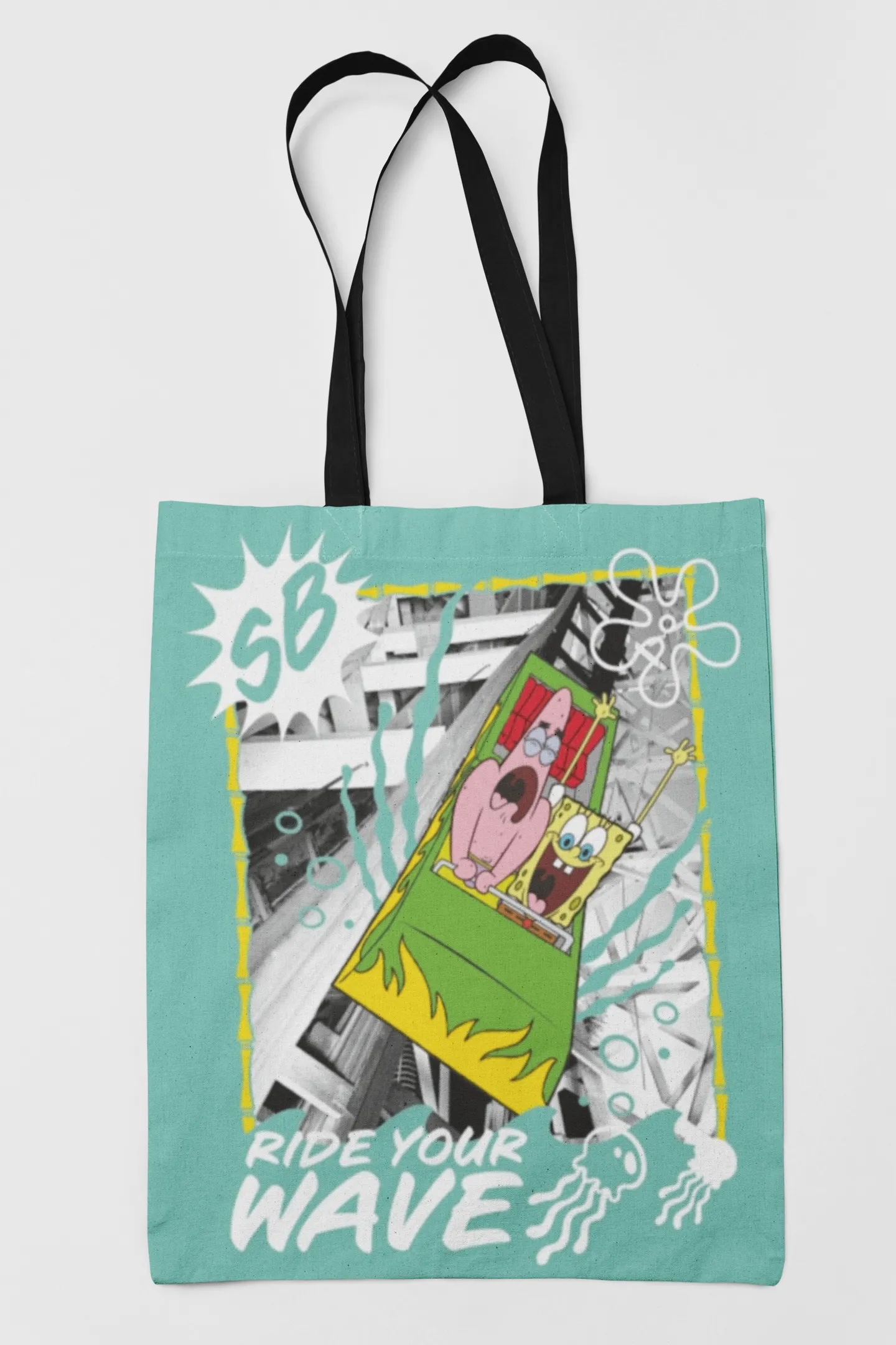 Spongebob Ride your Wave Tote Bag