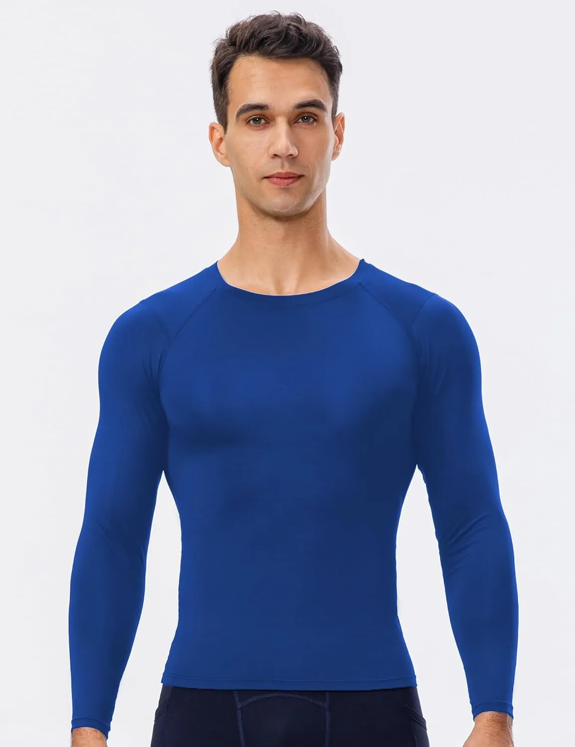 SPVISE 3 Pack Men's Compression Shirts Long Sleeve Athletic Muscle Support Workout Tops for Football Undershirt Base Layer