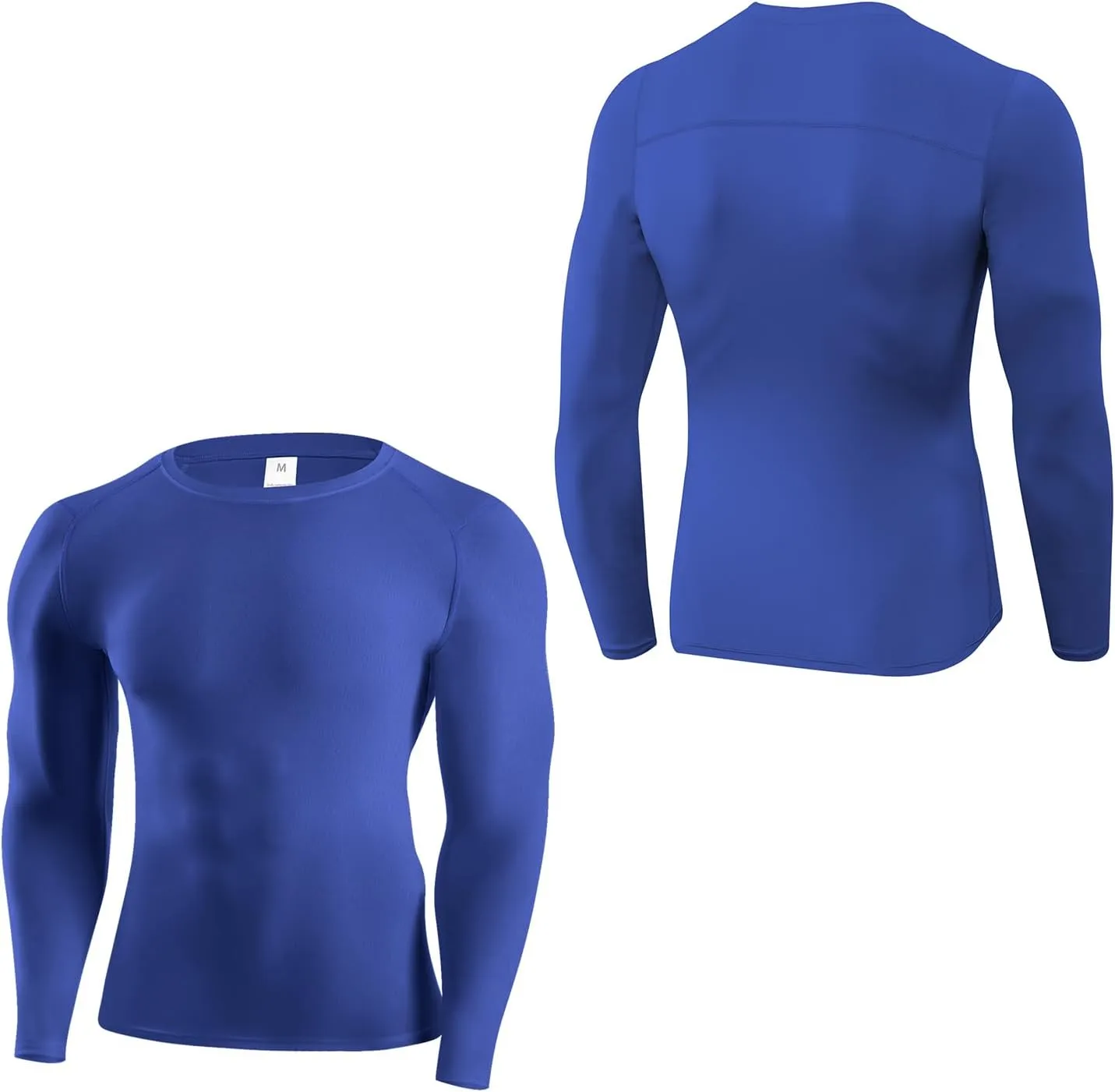 SPVISE 3 Pack Men's Compression Shirts Long Sleeve Athletic Muscle Support Workout Tops for Football Undershirt Base Layer