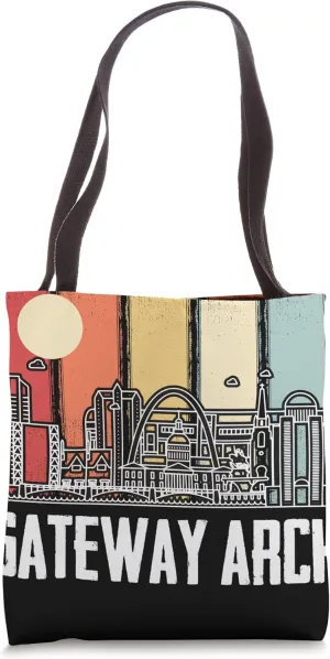 St Louis Retro Gateway Arch National Park Missouri Souvenir Tote Bag