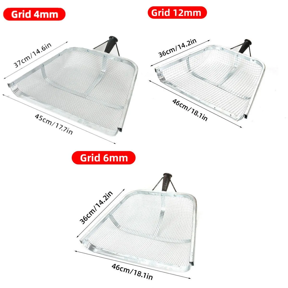 Stainless Steel Soil Sifter Drain Shovel Gardening Mesh Screen Filter Durable