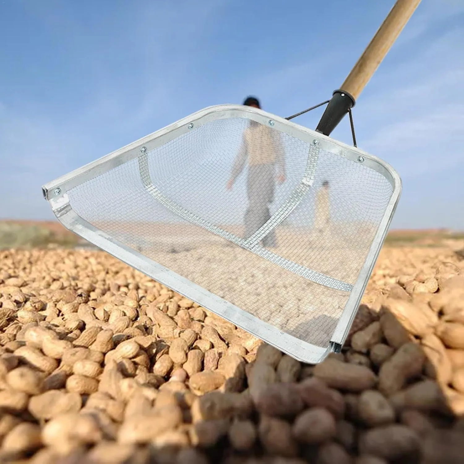 Stainless Steel Soil Sifter Drain Shovel Gardening Mesh Screen Filter Durable
