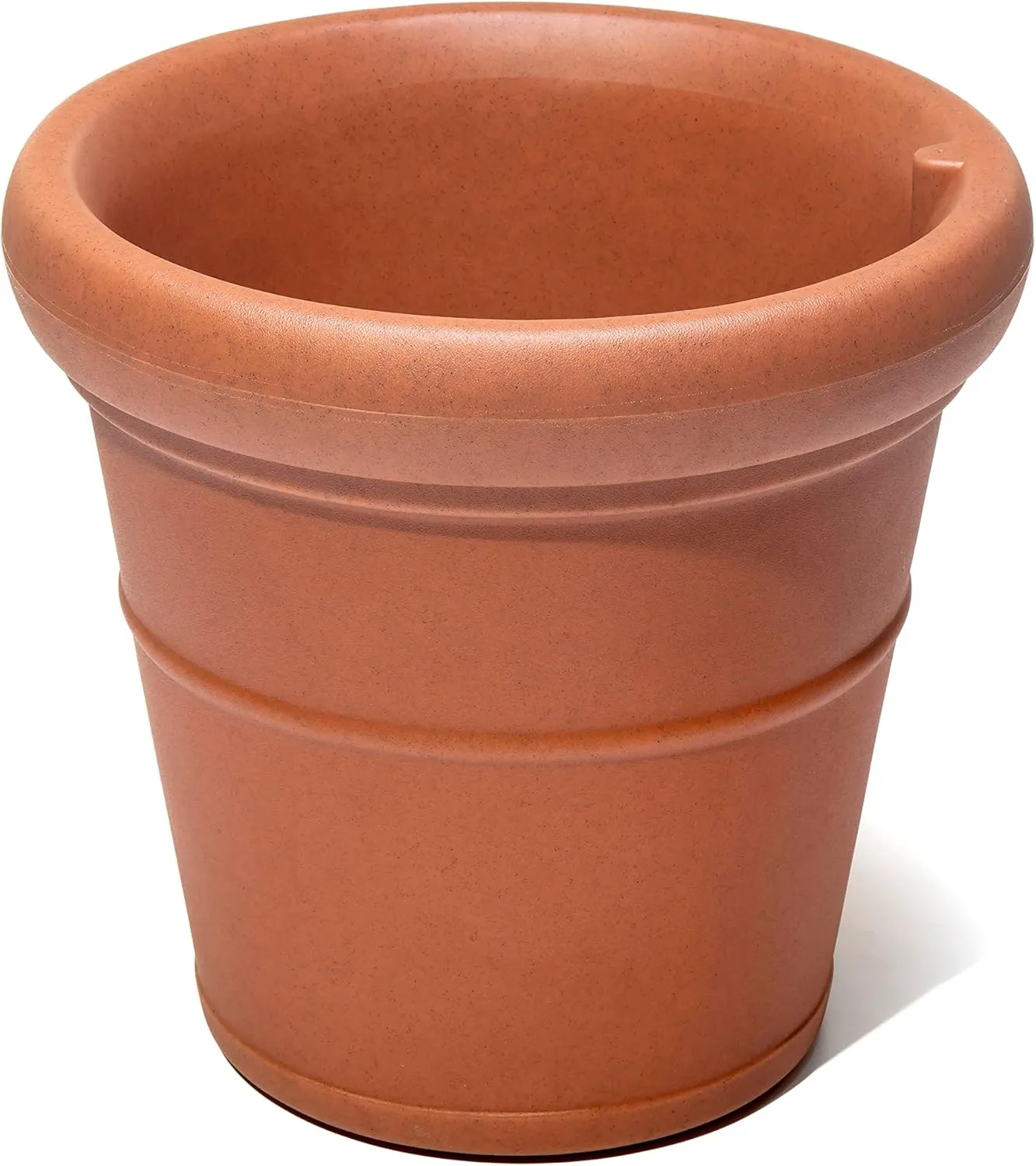 Step2 Claremont Tall Round Planter, Large Planters for Outdoor Plants, Gardening and Flower Pot for Patio or Porch, Efficient Drainage, Durable Plastic, Terracotta, 2-Pack