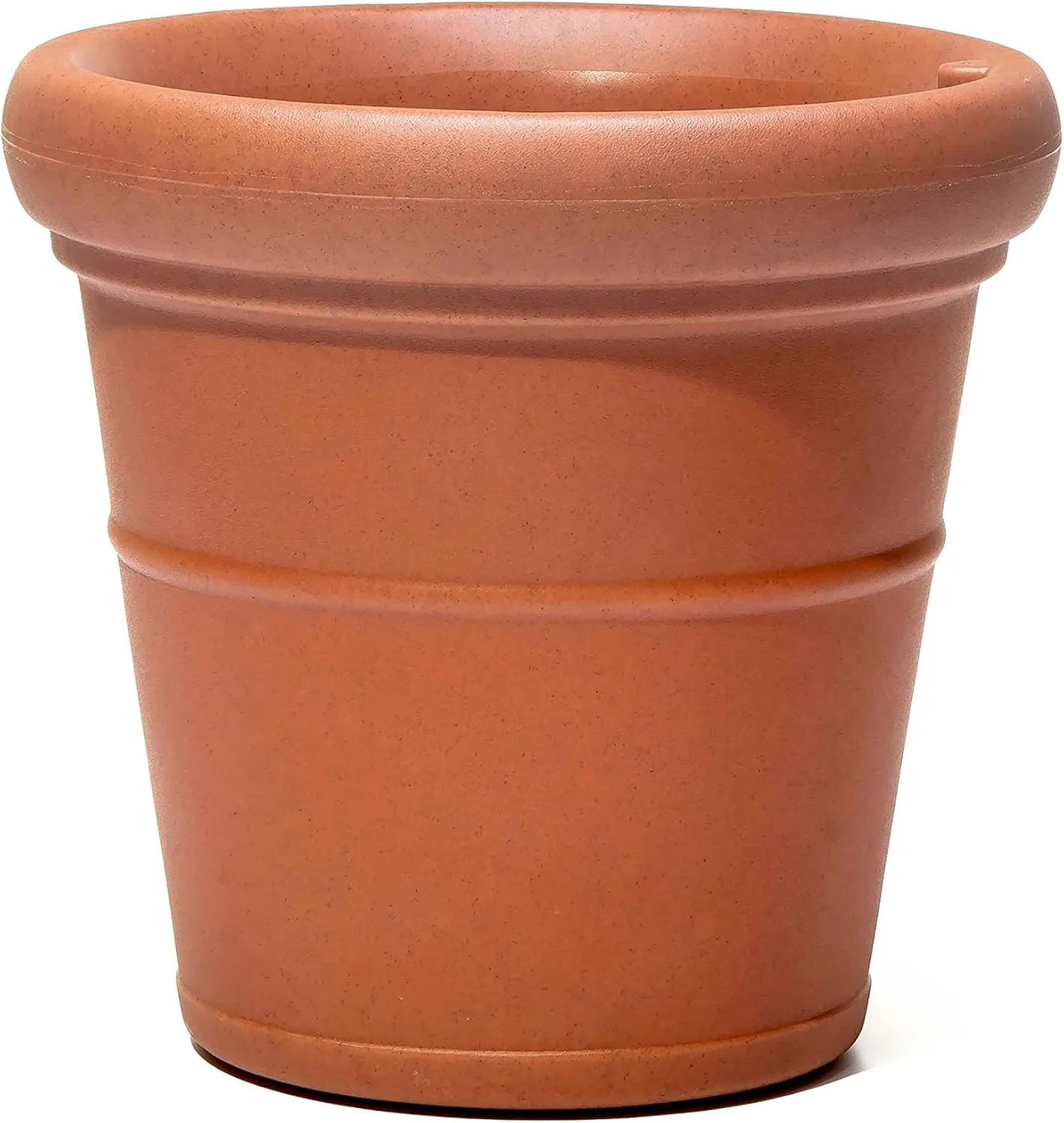 Step2 Claremont Tall Round Planter, Large Planters for Outdoor Plants, Gardening and Flower Pot for Patio or Porch, Efficient Drainage, Durable Plastic, Terracotta, 2-Pack