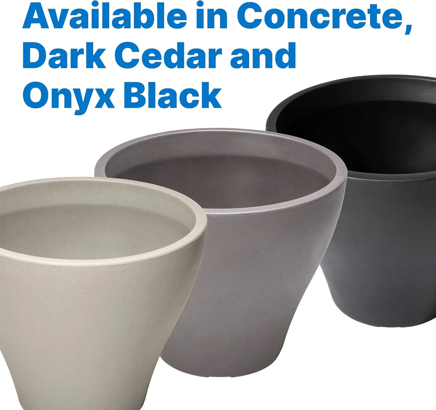 Step2 Fernway Round Planter, Large Planters for Outdoor Plants, Gardening and Flower Pot for Patio or Porch, Efficient Drainage, Durable Plastic, Dark Cedar, 1-Pack