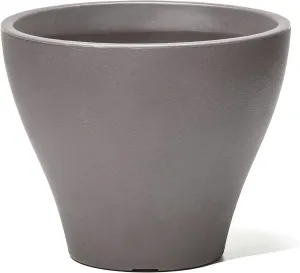 Step2 Fernway Round Planter, Large Planters for Outdoor Plants, Gardening and Flower Pot for Patio or Porch, Efficient Drainage, Durable Plastic, Dark Cedar, 1-Pack