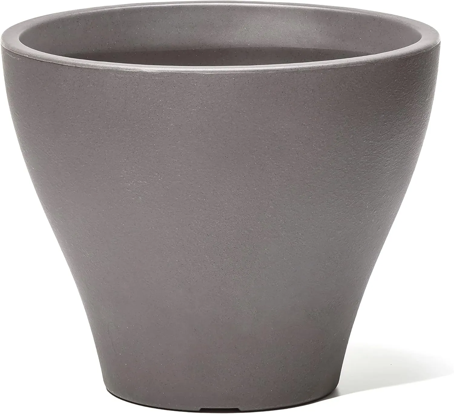 Step2 Fernway Round Planter, Large Planters for Outdoor Plants, Gardening and Flower Pot for Patio or Porch, Efficient Drainage, Durable Plastic, Dark Cedar, 1-Pack