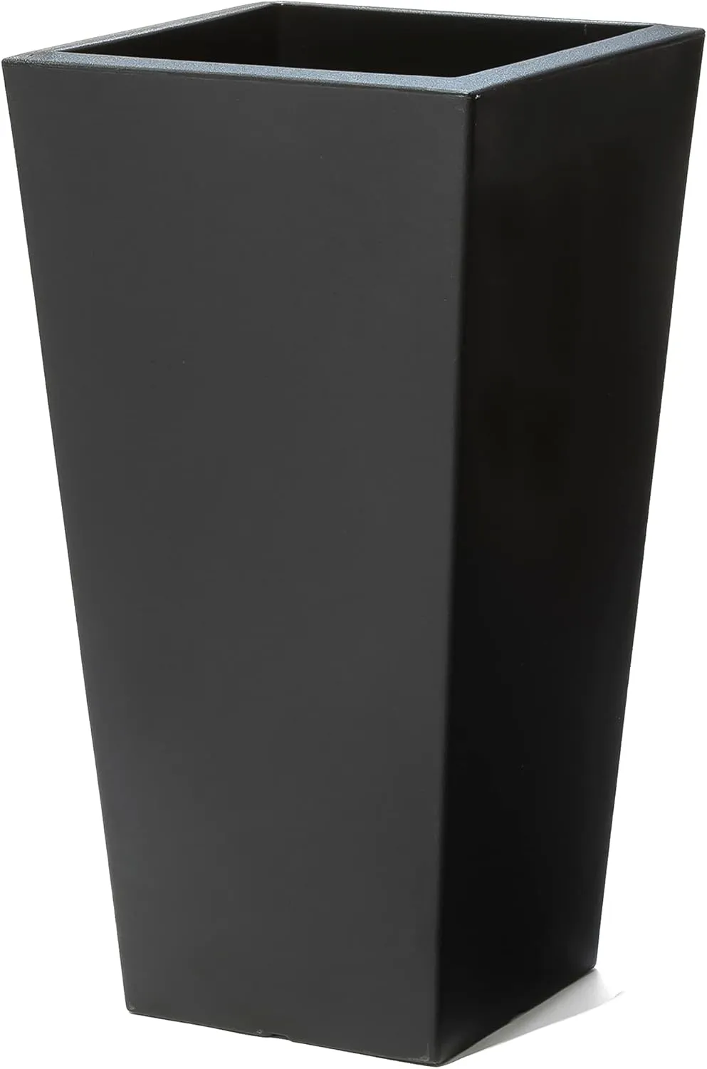 Step2 Tremont Tall Square Tapered Planter, Large Planters for Outdoor Plants, Gardening and Flower Pot for Patio or Porch, Efficient Drainage, Durable Plastic, Onyx Black, 2-Pack