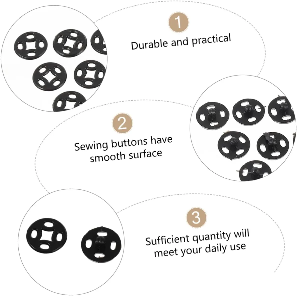 STOBOK 3000 Pcs Sewing Button Magnets Pins Sewing Masking Jean Buttons Pins Snaps for Sewing Shirt Brooch Pins Sewing Handbags Closures Tape Shirt Buttons Bracelets Craft Buttons Black